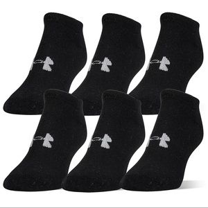Under Armour Women's 6 Pack Essential Cotton No Show Sock